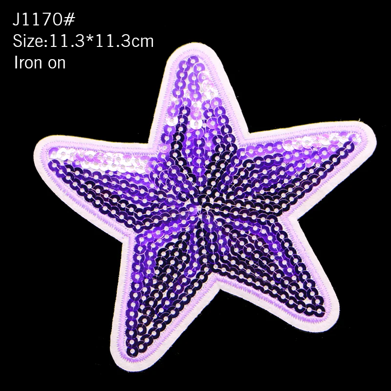 Star Embroidery Patch Towel Sequin Sewing Iron Badge Gold And Silver Red Black Blue Pink Clothes DIY Decal Process Decoration