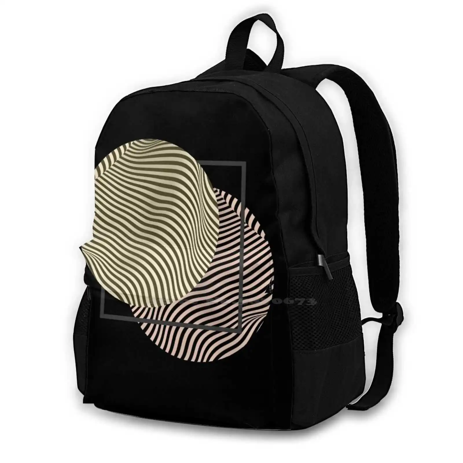 Optical Illusion Art Bubbles Hot Sale Schoolbag Backpack Fashion Bags Lines Online Pink Ptical Illusion For Kids Optical