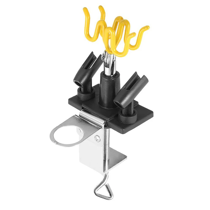 Universal Clamp-on Air Brush Holder, Holds up to 4 Air Brushes, Rotatable Topper Bracket, Air Brush Stand Holder