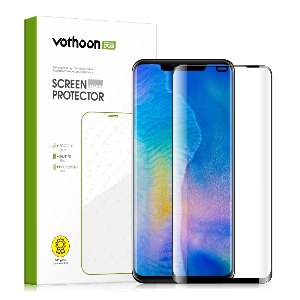 Vothoon Tempered Glass Screen Protector for Huawei Mate 30 40 Pro P40 Pro P30 Pro 3D Full Coverage Screen Protective Film