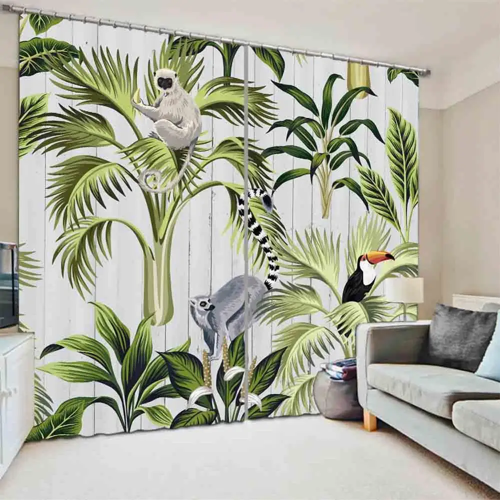 

customize animal modern living room curtains window treatments 3D curtain 2019