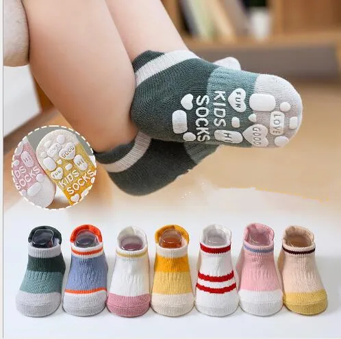 0-12 Year 5pairs Three-dimensional dispensing anti-dropping low-cut baby boat socks floor socks trampoline socks