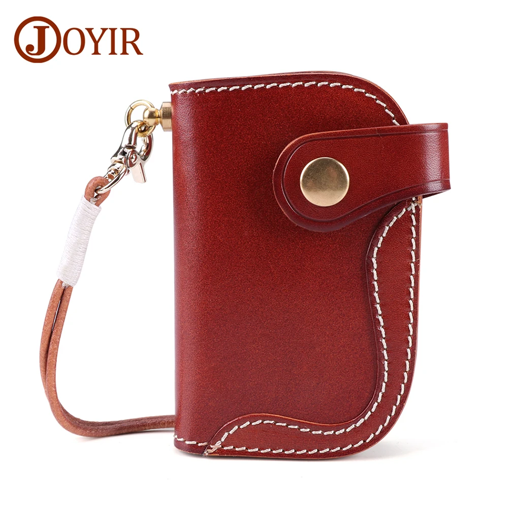 

JOYIR Genuine Leather Key Wallet Women Keychain Covers Zipper Key Case Bag Men Key Holder Card Housekeeper Keys Organizer Purse