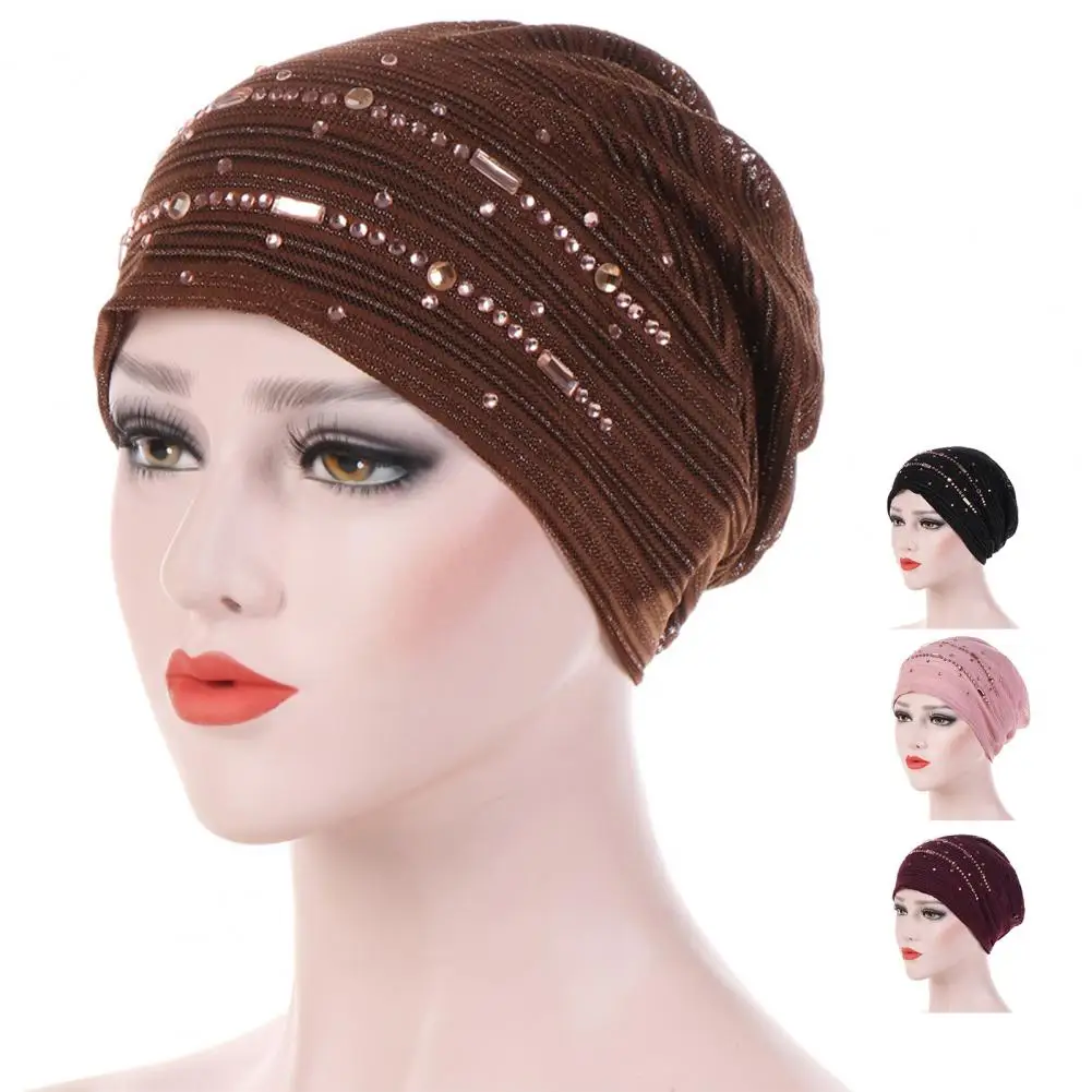 Thin lace summer turban muslim hats solid cotton hijab caps elegant lady turbantes bonnet arab wrap head hijab femme musulman