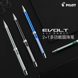 Japan PILOT EVOLT Multi Function Pen Rotating Metal Barrel 0.7mm 2 Ballpoint Pen +1 Mechanical Pencil Multi Function Pen 1PCS