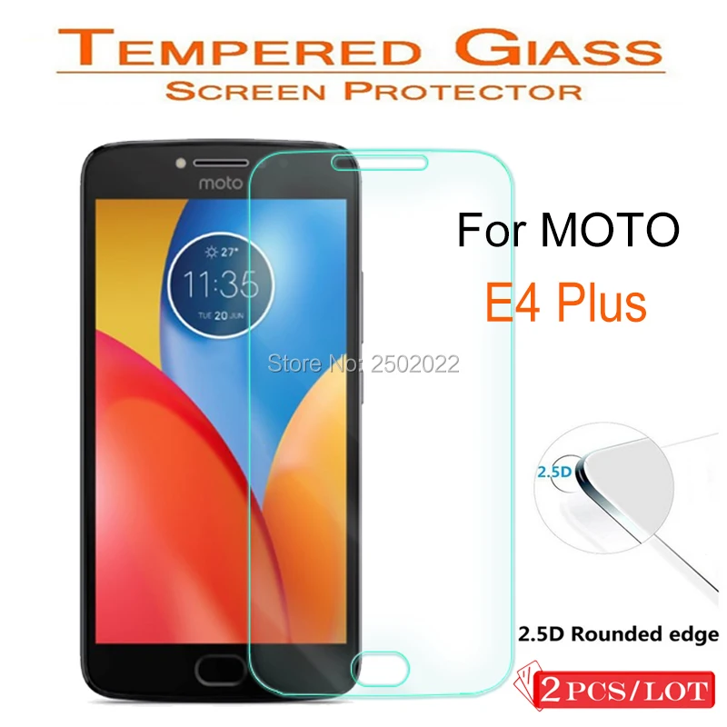 Protector de pantalla de vidrio templado para moto, protector de pantalla de 2 uds para moto e4 plus 9h 2.5d película protectora de teléfono para motorola e4 plus xt 1769 1760 1771