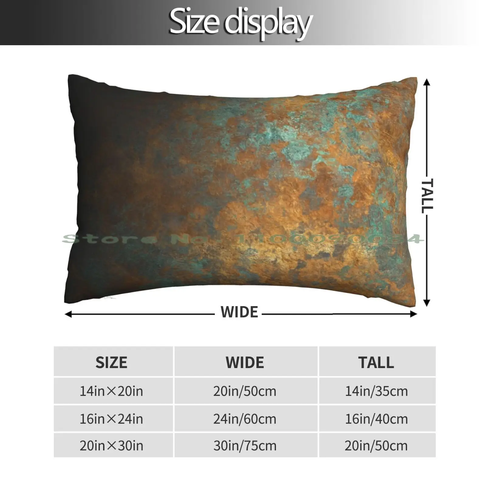 Oxidized Copper Pillow Case 20x30 50*75 Sofa Bedroom Oxidized Copper Metal Long Rectangle Pillowcover Home Outdoor Cushion Decor