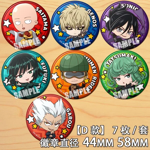 58mm Anime ONE PUNCH-MAN Saitama Genos Acrylic Icons Badges Brooch