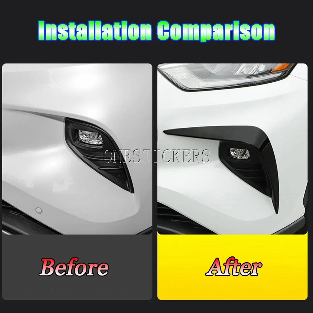 For Toyota Highlander XU70 2021 2022 Car Accessories Body Front Bumper Lip Splitter Spoiler Fog Lamp Foglight Cover Trim Strips