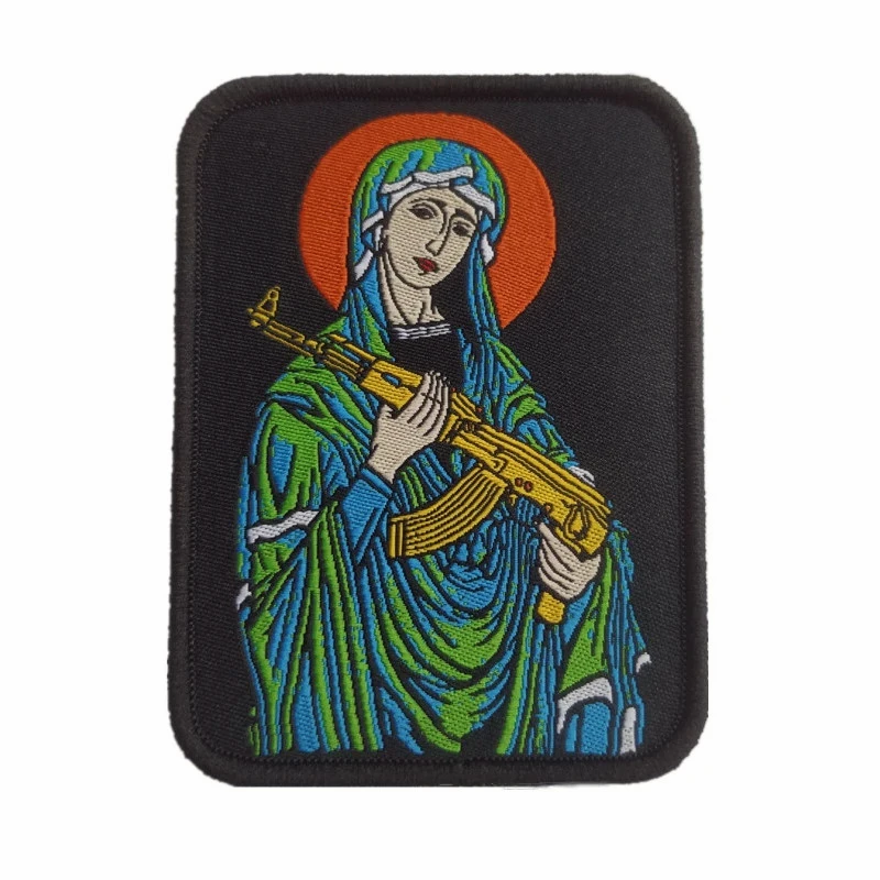 Tactical Virgin Mary Military Patch For Clothes Backpack Embroidered Badges Sewing Applique Fabric Apparel Accessories