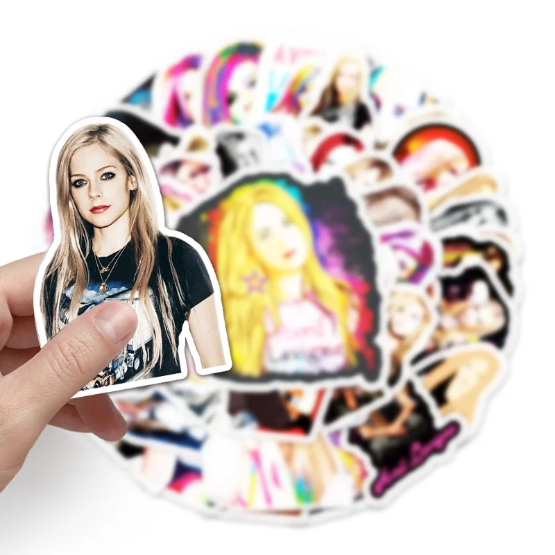 10/30/50PCS Singer Avril Lavigne Stickers DIY Phone Laptop Luggage Guitar Wall Notebook Car Graffiti Decal Toy Sticker for Kids