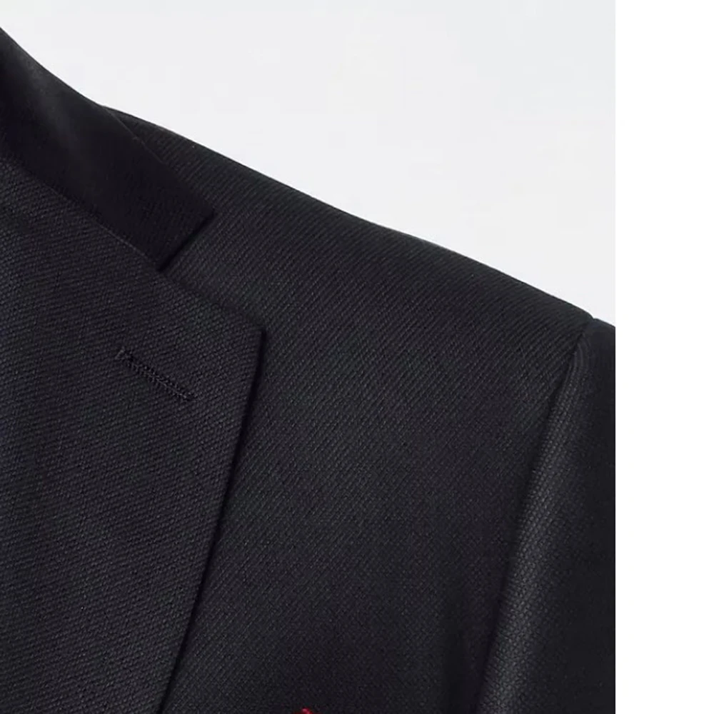 Latest Design Midnight Blue Notched Lapel With One Button Men Suits Slim Fit 2 Pieces Groom Tuxedos Terno Masculino