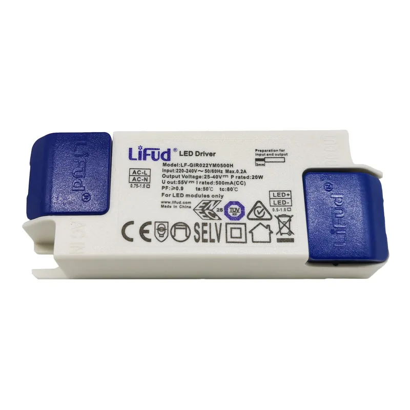 Lifud LED Driver Power Supply 6-63W 135-1500mA DC 25-42V AC220-240V LF-GIR060YM Series Transformer For Led Commercial Lighting