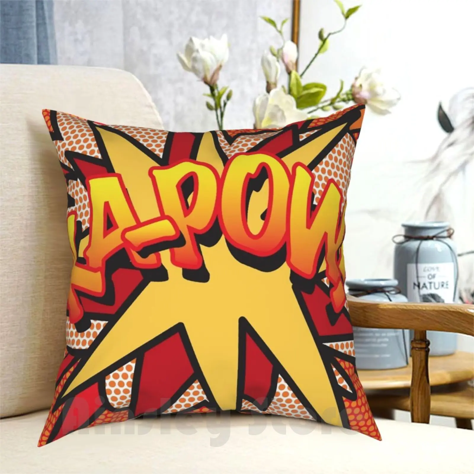 Ka-Pow Comic Book Pop Art Cool Fun Pillow Case Printed Home Soft Throw Pillow Ka Pow Pop Art Comic Book Cosplay Comic