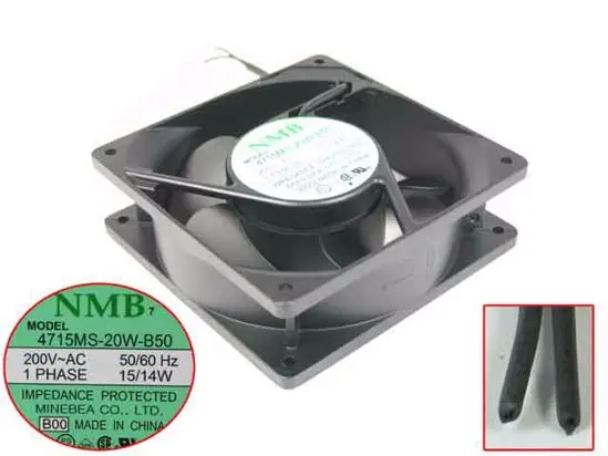 

NMB-MAT 4715MS-20W-B50 AC 200V 15W 120x120x38mm Server Cooling Fan