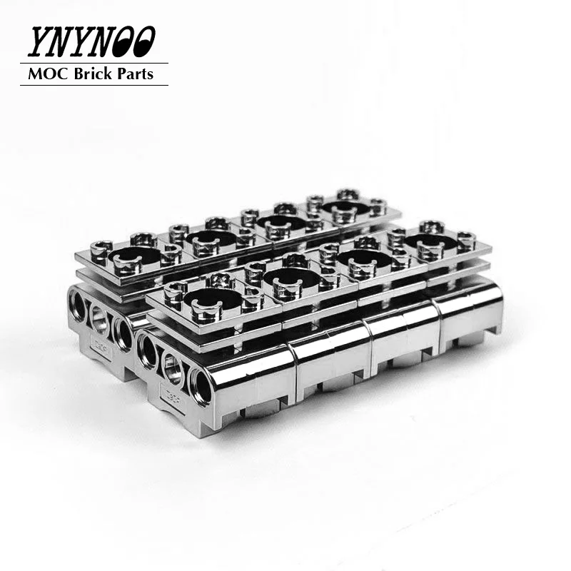 8Pcs/lot 2850 Technical Steering Suspension and Engine Cylinder Chroming MOC Building Blocks Assemble DIY Bricks V8 Parts Toys