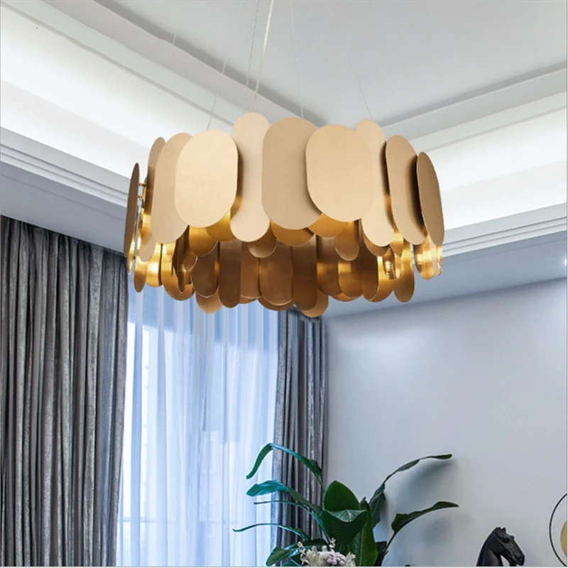 Nordic Panel Chandeliers LED Indoor luxury lustre salon Home Decor Bedroom Living Room Lamps Loft suspension chandelier