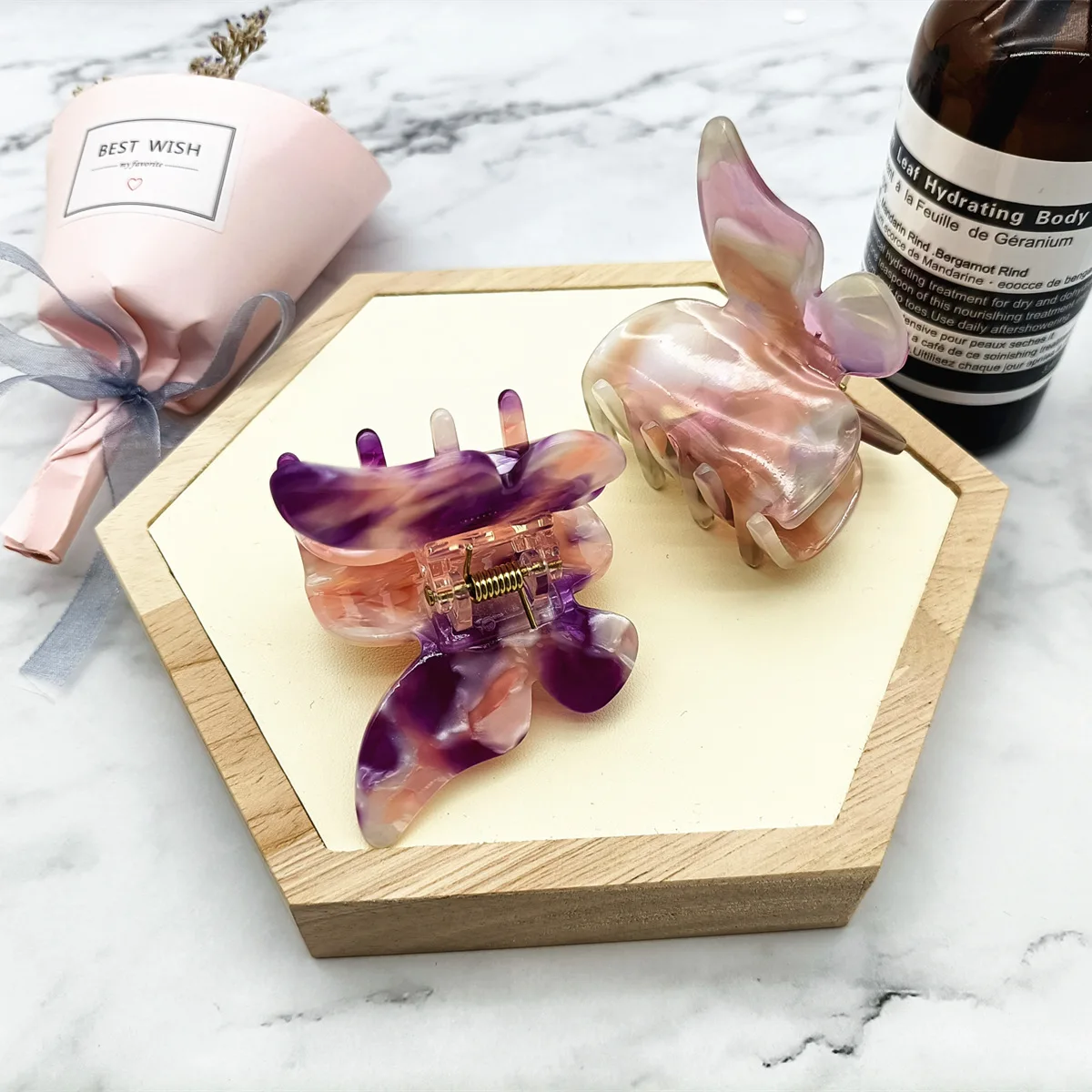 Colorful Acetate Leopard Butterfly Women Hair Claws Hair Clamps Sweet Girls Animals Wings Hair Accessories Hair Crabs Hairgrips
