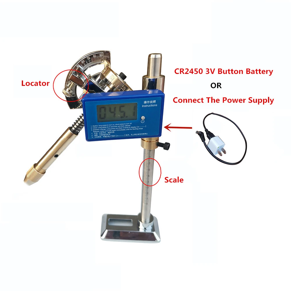 Digital Display Angle Manipulator Gem Faceting Machine Angle Polishing Handle Stainless Steel Copper 32/64/72/90/96 Inder Gear