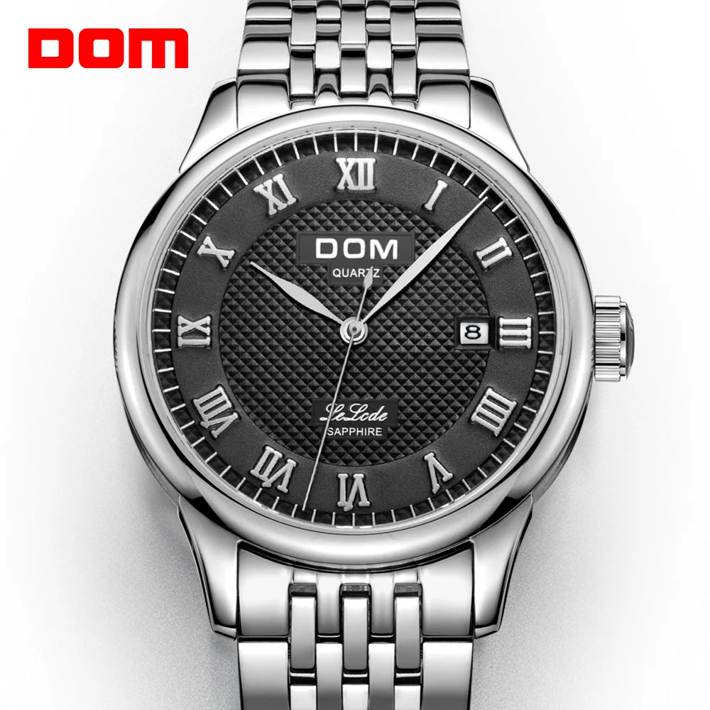 

DOM Mens Watches Top Brand Luxury Quartz Watch Men Casual Steel Waterproof Business Watch Relogio Masculino Fashion M-41D-1M