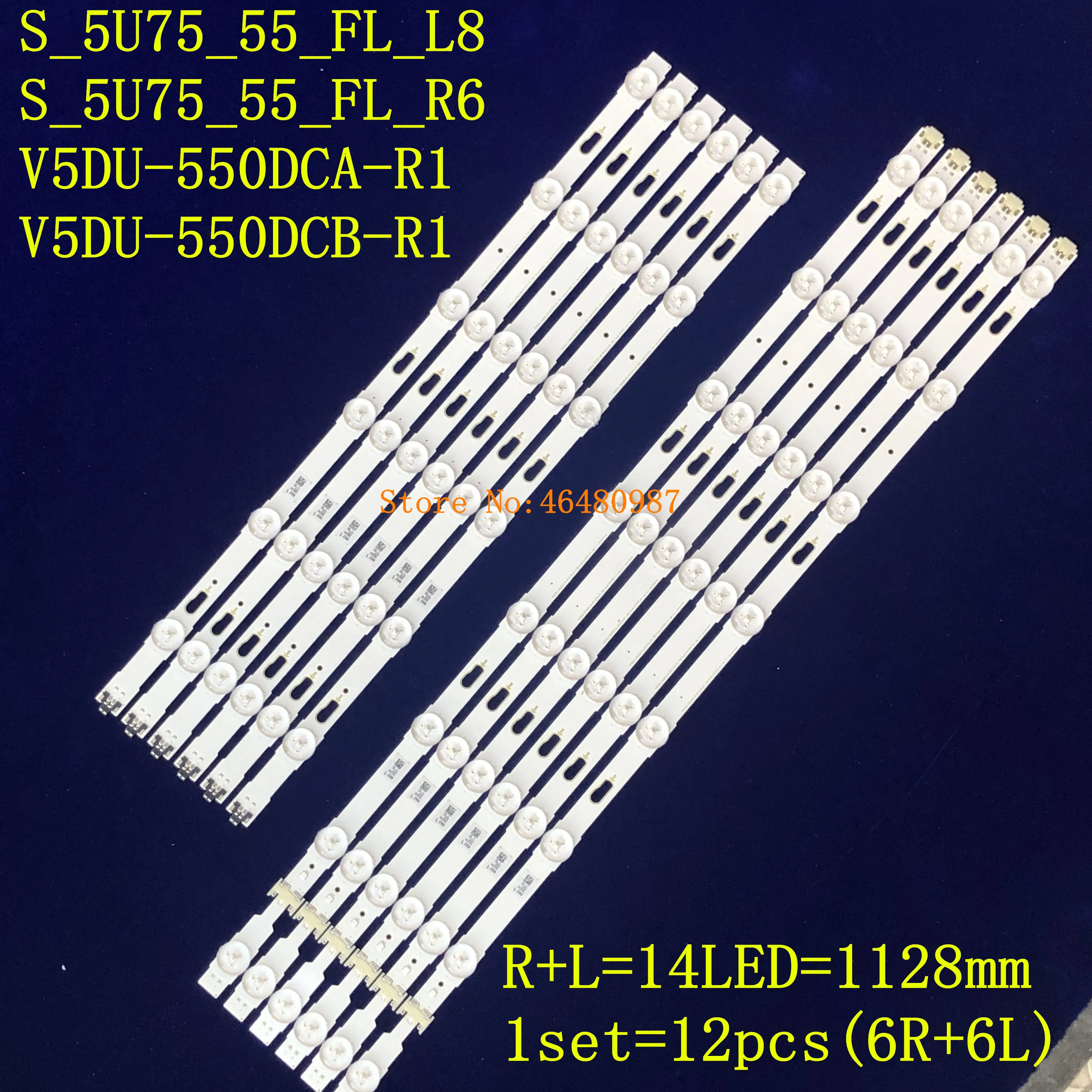 LED strip 6+8LEDs S_5U75_55_FL_L8 S_5U75_55_FL_R6 For LM41-00136A LM41-00135A BN96-34798A BN96-34797A For 55