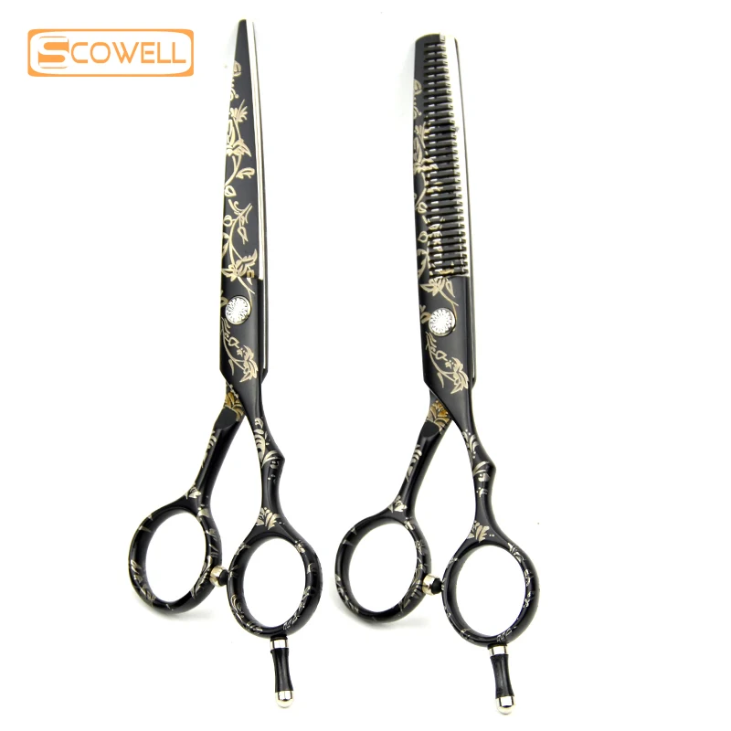 HT9140 Stainless Steel Cobalt Cutting Scissors Set Hair Trimmer Clipper Scissor Kit Thinning Shear 6 Inch Hairdressing Usage