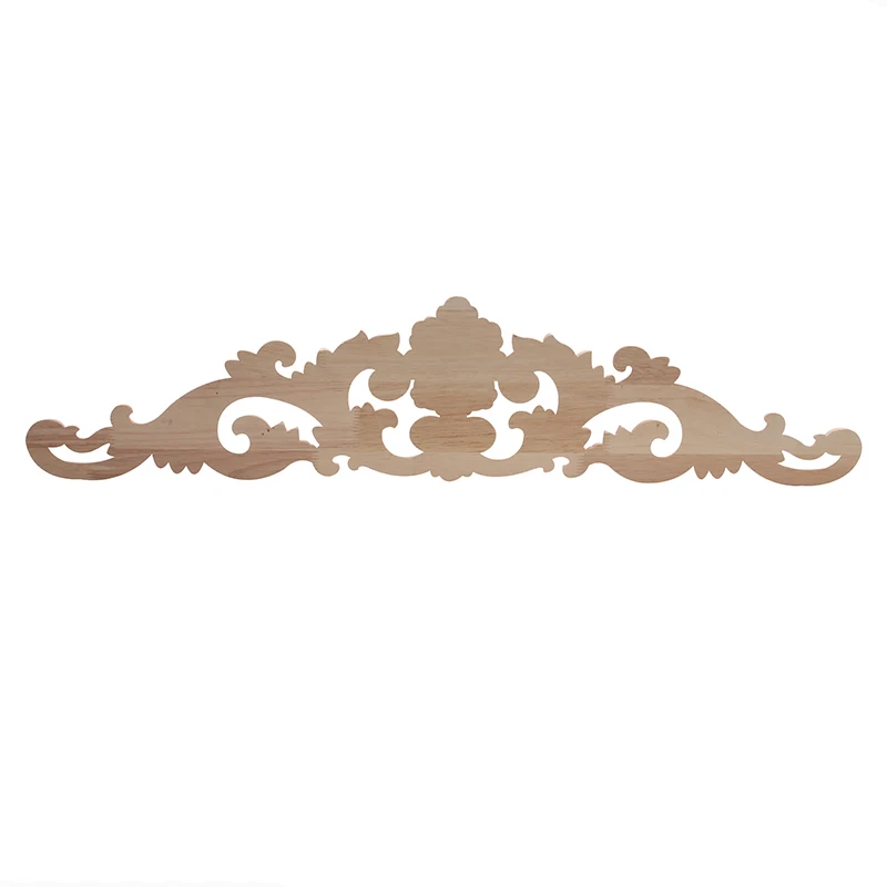 Wood Applique European Wood Carving Applique Furniture Decoration Accessories Spot Wood Long Flower Pieces Retro Rubber Wood