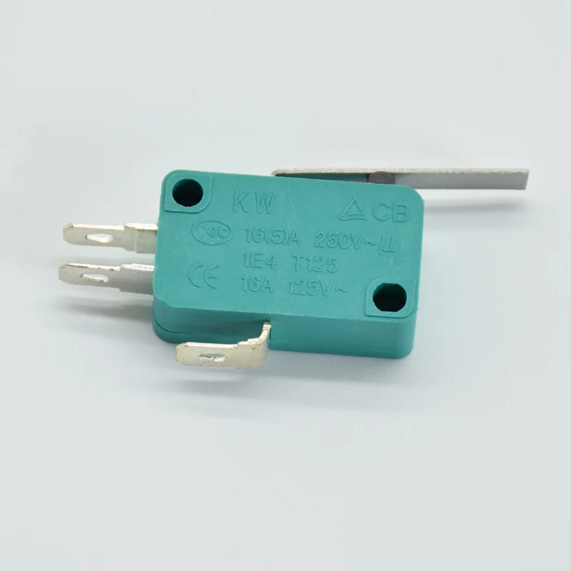 2pcs Micro Limit Switches 16A 250V 125V NO+NC+COM  3 Pins SPDT Micro Switch 28mm 52mm Arc Roller Lever Touch Switch green