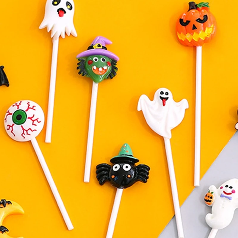 Halloween Cake Topper Pumpkin Ghost Bat Decoration Cake Insert Cupcake Signs 