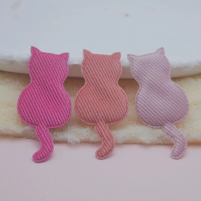 42Pcs/Lot 3*6CM Cat Shape Padded  Applique For Handmade Clothes Hat Sewing Supplies DIY Hairpin Hair Band Accessories