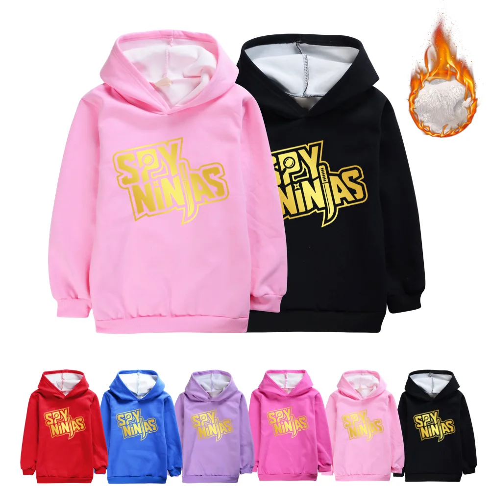 

Winter SPY Ninja Velvet Kids Hoodie Sweatshirt Girls Boys Long Sleeve Printd Tops Children Clothing Teenager Warm Pullover