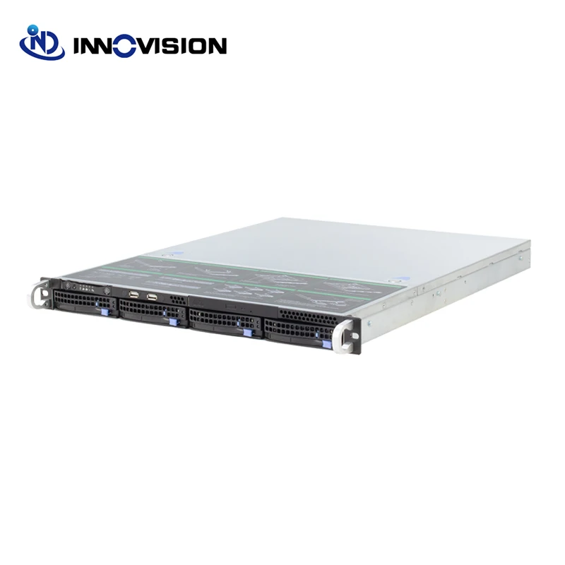 New 4 bays 1U 650MM Depth Hotswap Rackmount Server Shassis Support SAS SATA Hard Disks For  NVR NAS Date Storage