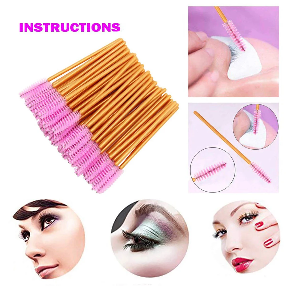 Mascara Wands Eyelash Brush Gold Apllicators Eye Lash Curling Comb Eyelash Extension Brush Makeup Eyebrow Brush Spoolers