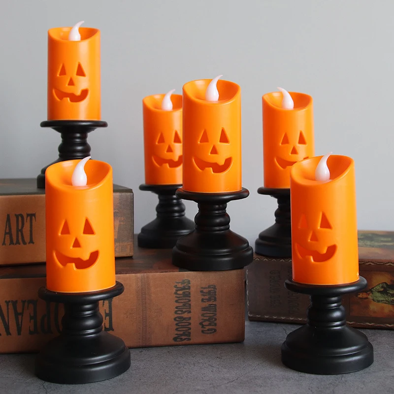 Halloween Candle Light LED Colorful Candlestick Table Top Decoration Pumpkin Party Happy Halloween Party Decor For Home Decor HY