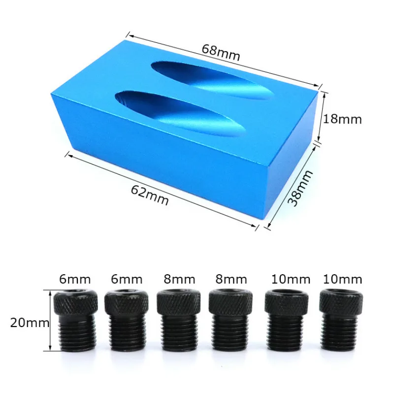 Woodworking Pocket Hole Jig Kit 6/8/10mm Angle Drill Guide Set Hole Puncher Locator Jig Drill Bit Set DIY Carpentry Tools kits