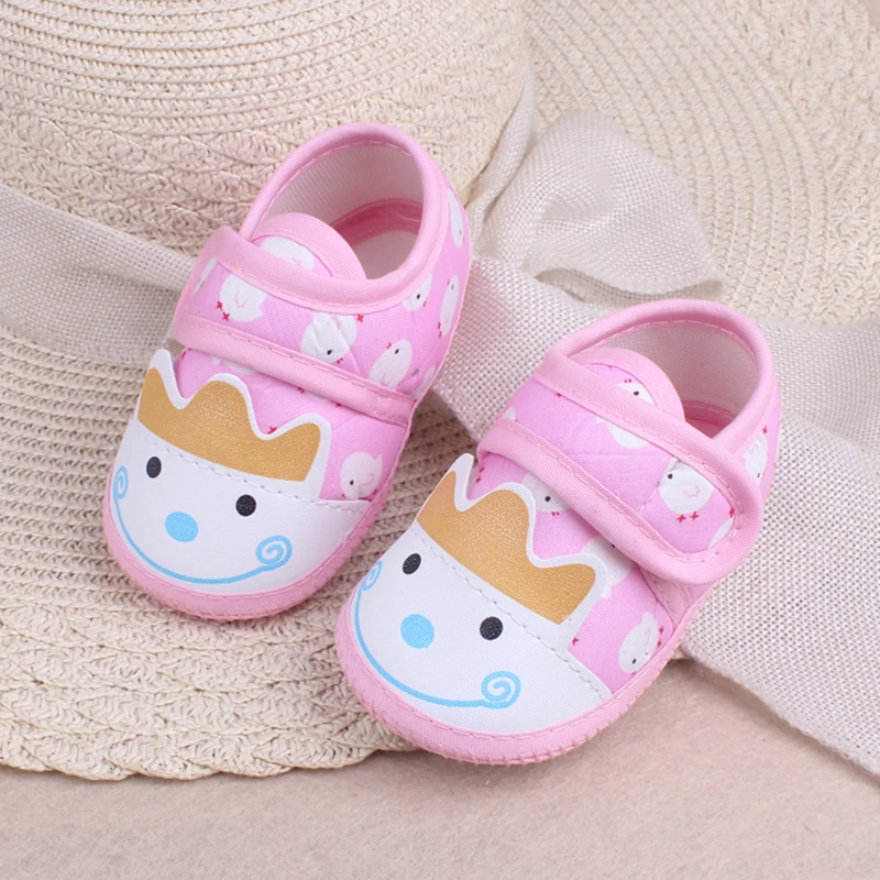 Cartoon Pink Newborn Baby Girl Boy Shoes Cotton Toddler Anti-slip Shoes Soft Sole Baby First Walk zapatos 2023 Spring