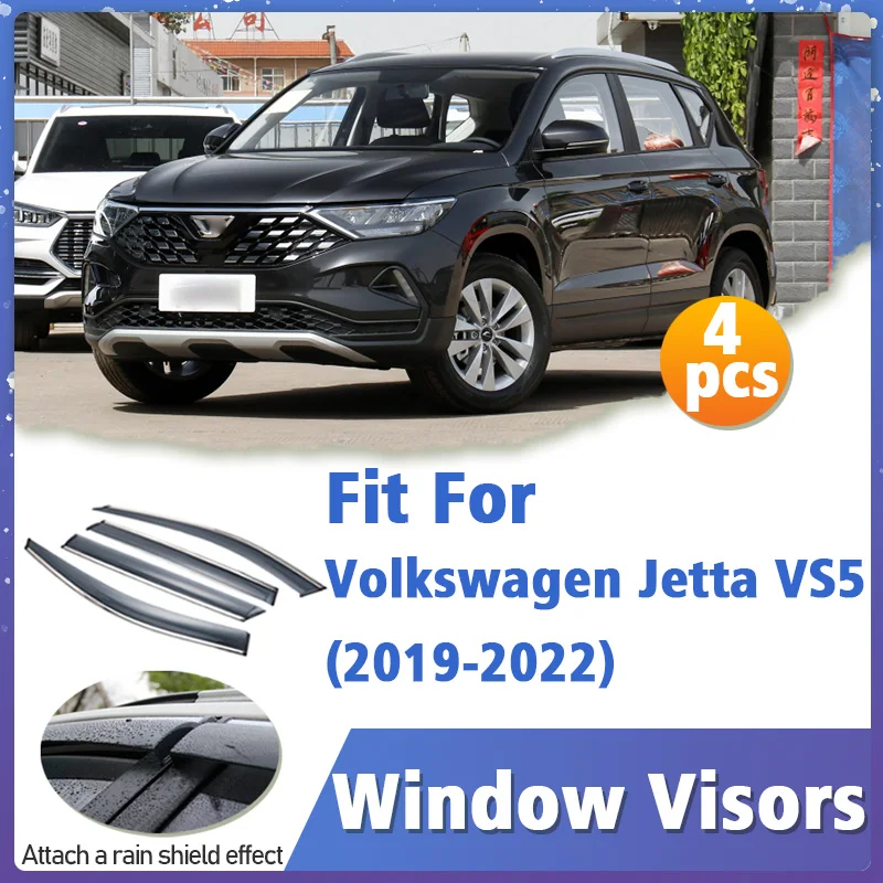 

Window Visor Guard for Volkswagen Jetta VS5 2019-2022 Cover Trim Awnings Shelters Protection Sun Rain Deflector Accessories