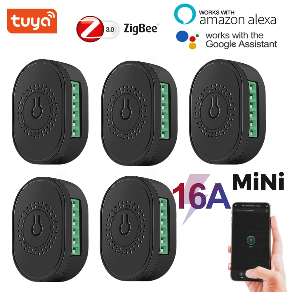 TUYA ZIGBEE 16A WiFi Smart Switch a 2 vie Led Light Smart Life Push Module supporta APP relè vocale Timer Google Home Alexa