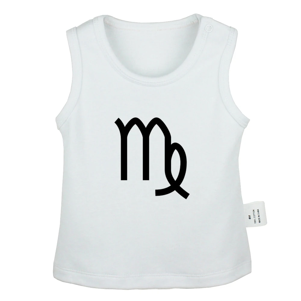 Constellation Scorpio Virgo Pisces Cancer Capricorn Symbol Newborn Baby Tank Tops Toddler Vest Sleeveless Infant Cotton Clothes