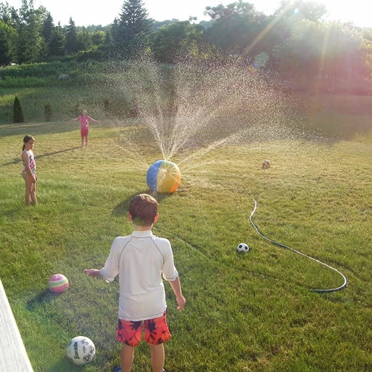 Bola de água de pulverizador inflável engraçado crianças água sprinkler bola verão piscina ao ar livre praia jogar o gramado bolas jogando brinquedos