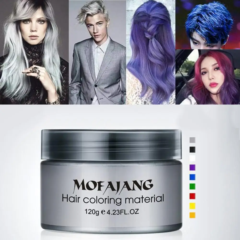 

120g Unisex Temporary Hair Dye Wax Long Lasting Coloring Gel Cream Styling Mud