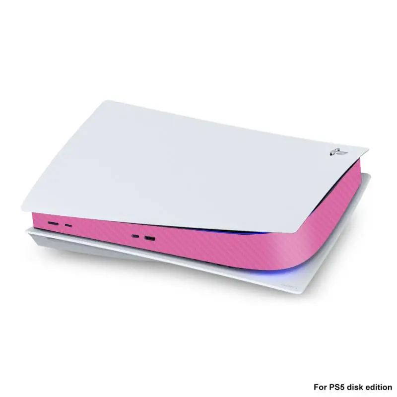2021 ل PS5 القرص طبعة ألياف الكربون الجلد ملصق غطاء لاصق لامع ل بلاي ستيشن 5 وحدة التحكم مركز الجلد ملصقا