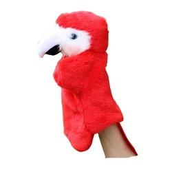 Red Parrot Children Hand Puppet Plush Stuffed Toy