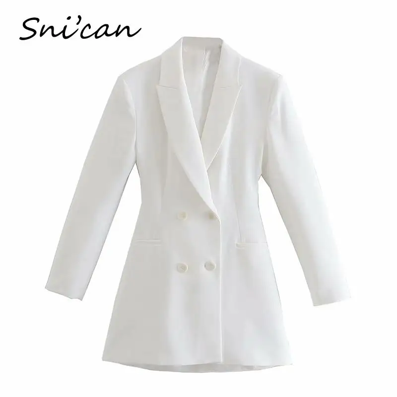 White Hollow Out Waist Back Office Ladies Blazer Femme Autumn Spring Jacket Coat Women Sexy Bodycon Blanche Veste Chaqueta New