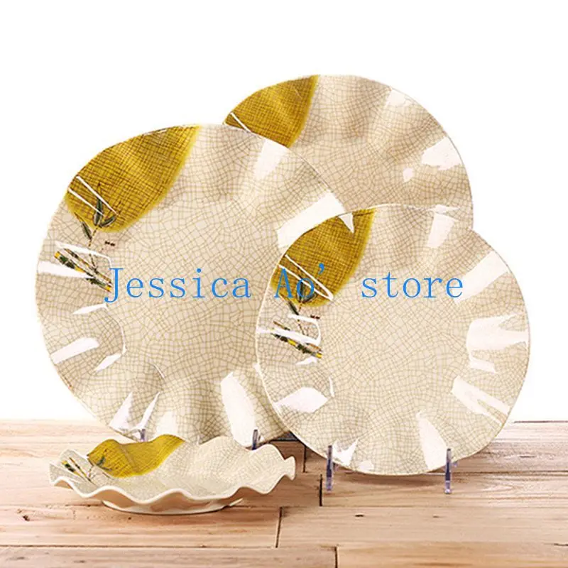 2pcs 15-23cm Melamine Plastic Dinner Plate Set Chargers Serving Dishes Plates and Dishes Steak Plates Nordic Kitchen