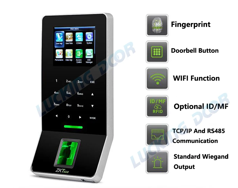 Imagem -04 - Controle de Acesso Biométrico Leitor de Impressões Digitais Wi-fi Tcp ip 125khz Rfid Russo Árabe Francês