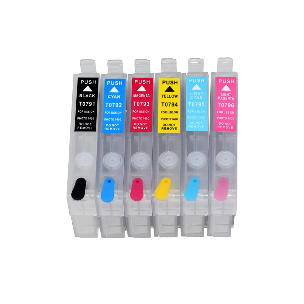 79 T0791-T0796 Empty Refillable Ink Cartridge For Epson Artisan 1430 Stylus Photo 1400 PX700W PX800FW P50 PX830FWD Printers