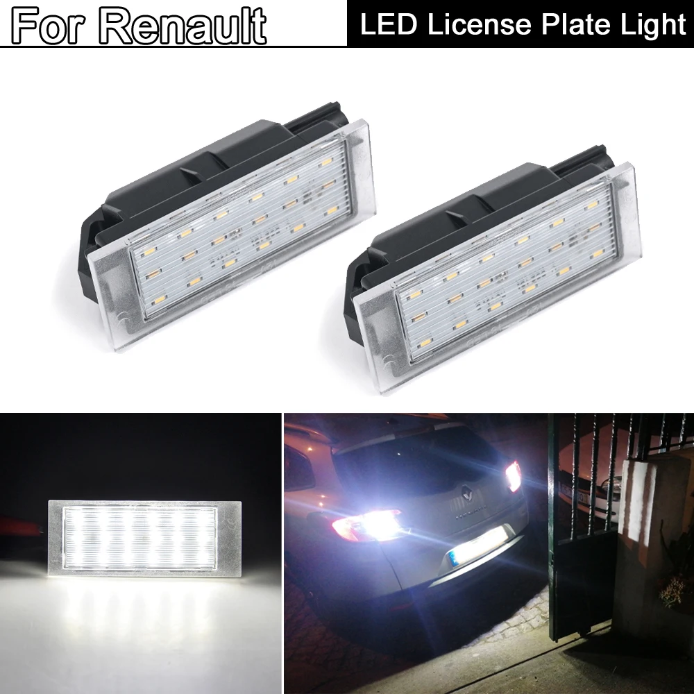 LED Number License Plate Light For Renault Vel Satis Clio Kadjar Kangoo Espace Laguna Megane Twingo Wind Traffic Master