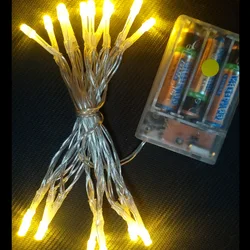 Outdoor Fairy String Light Lamp, alimentado por bateria, Natal, casamento, Natal Party Decor, Decoração do pátio, 2m, 20LEDs