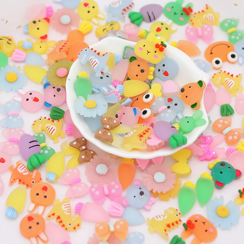 

50pcs Mix Lots Flatback Resin Buttons Scrapbooking Resin DIY Crafts Jewelry Findings